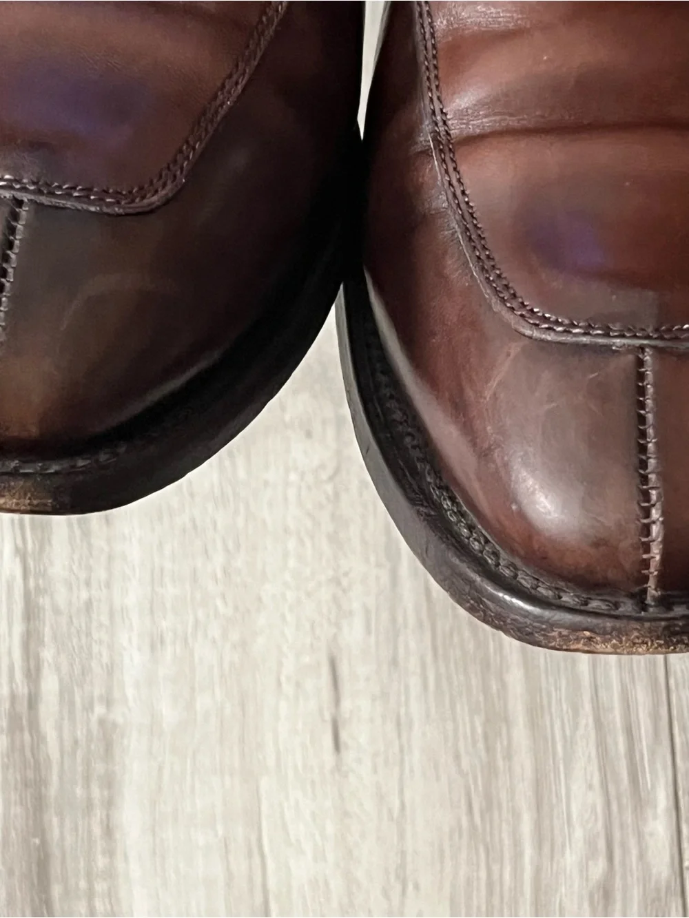 Allen Edmonds Dark Brown Leather Split-Toe Derby Shoes
